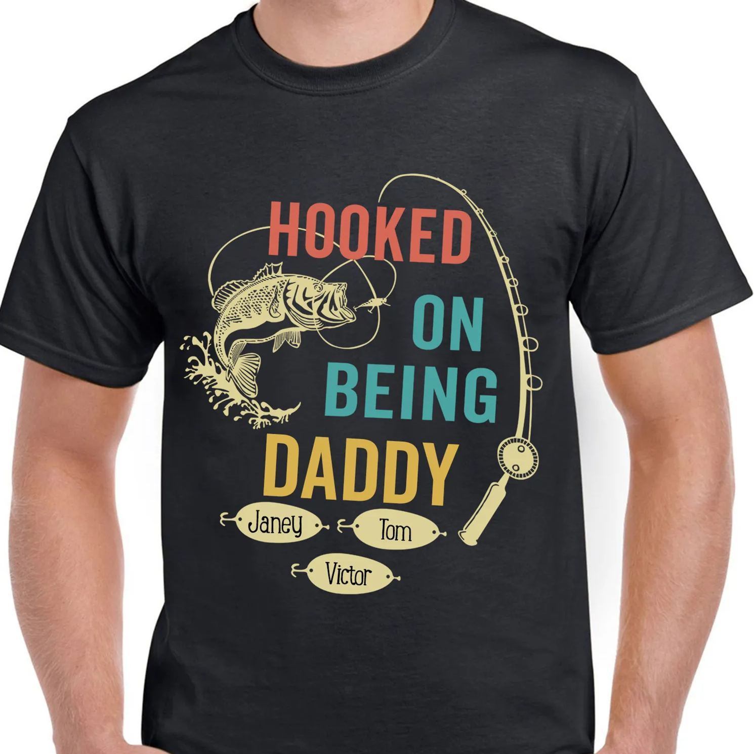 HOOKED ON BEING POPPA Custom Shirt