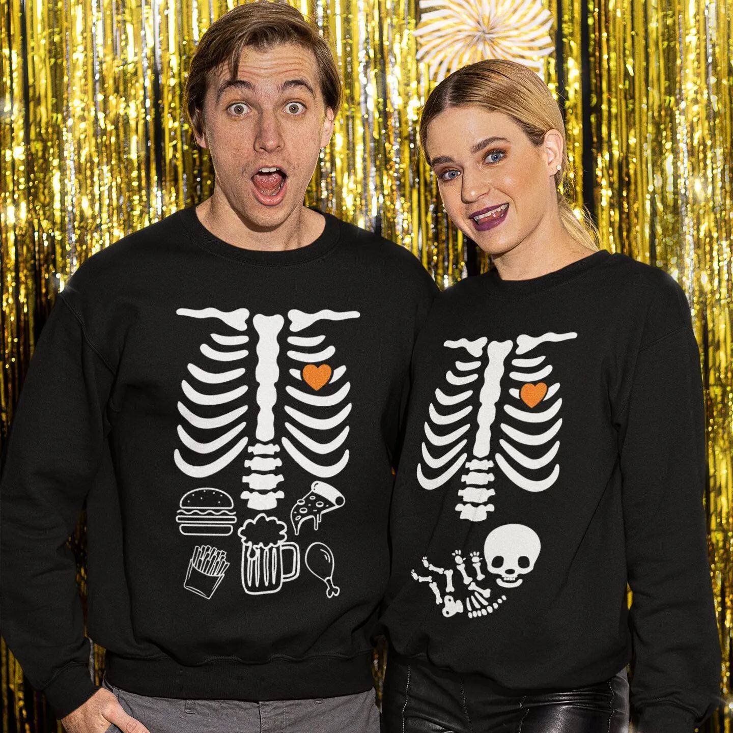 Skeleton Halloween Maternity Sweatshirt