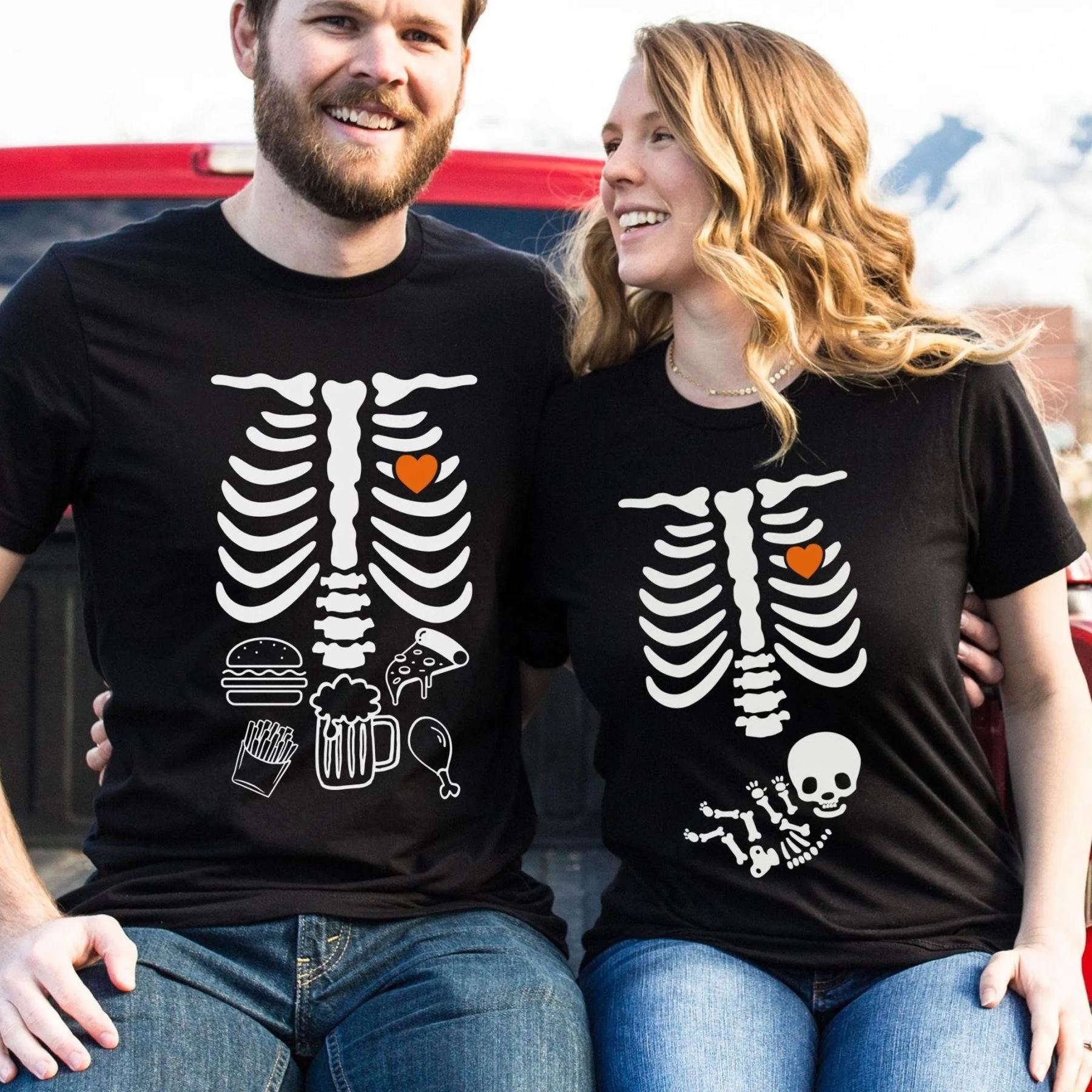 Skeleton Halloween Maternity Sweatshirt
