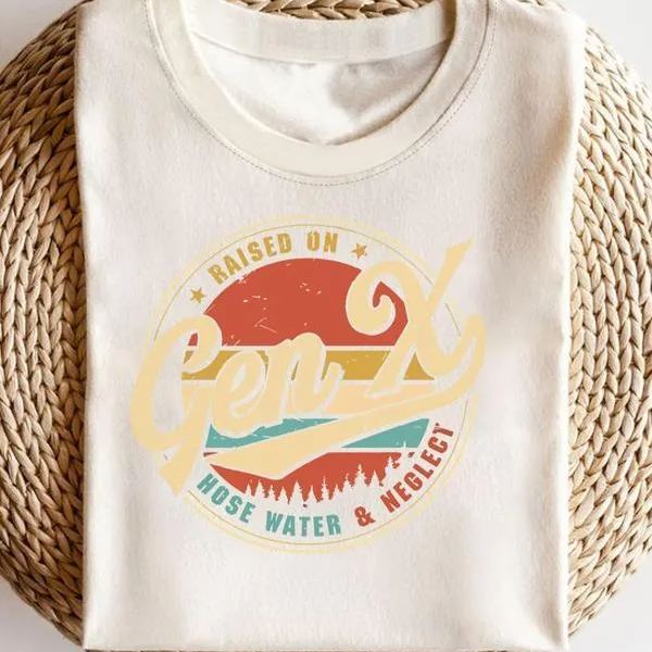 Vintage Graphic Round Neck Tee, Casual Short Sleeve T-shirt for Summer