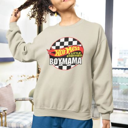Hot Mess A Little Stressed Boy Mama, Hot Wheels, Racecar