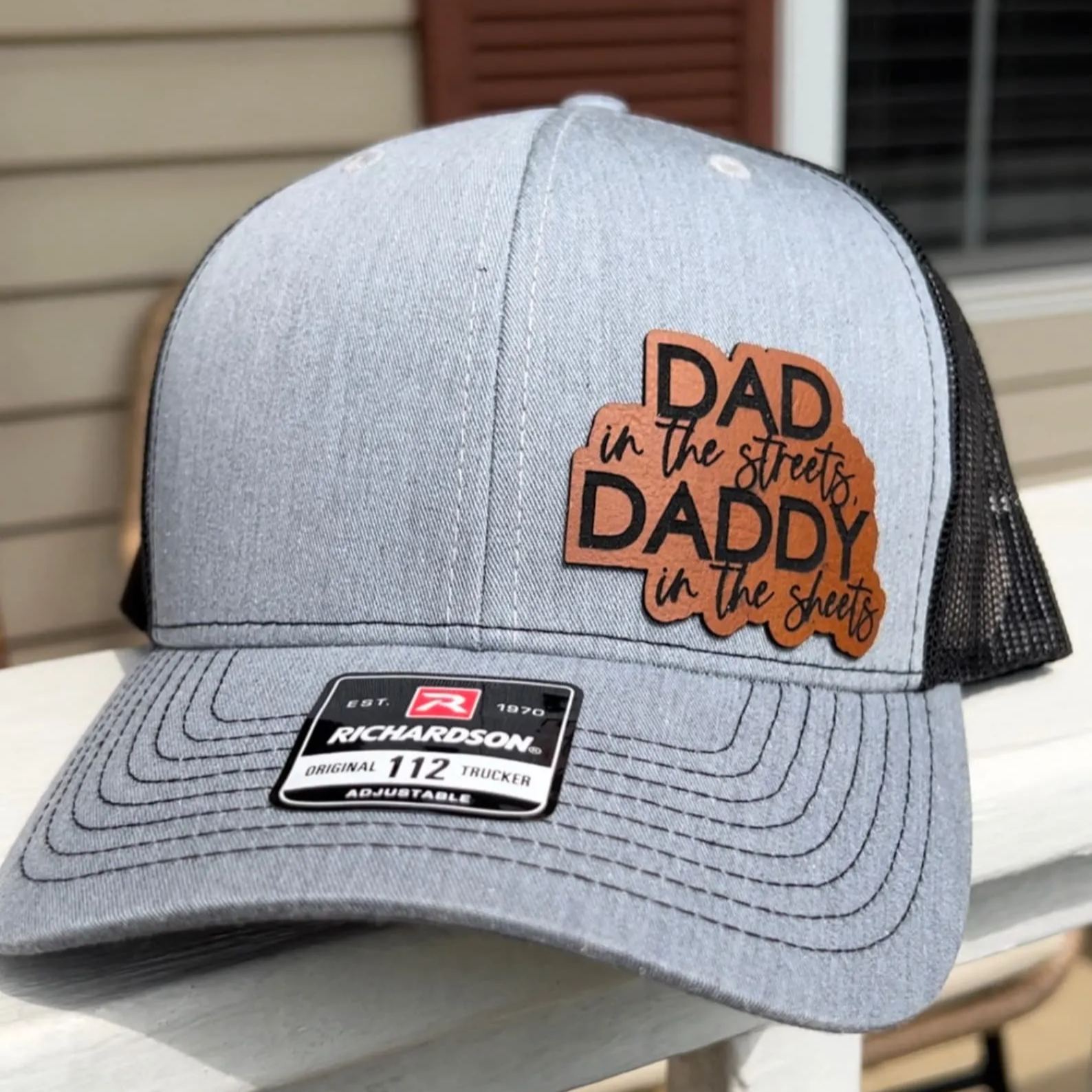 Leather Patched Hat, Dad in the Streets Daddy in the Sheets, Dad Hat