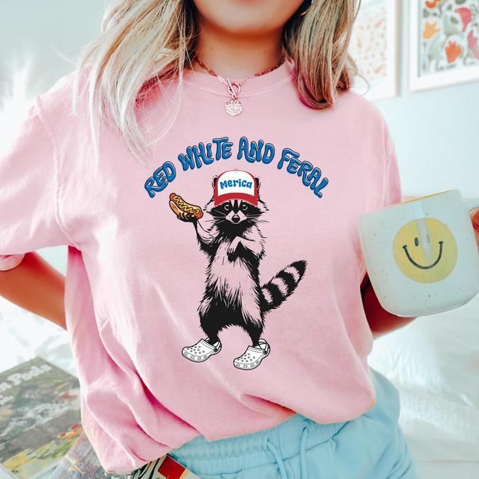 “Wild American Spirit” Raccoon Graphic Tee