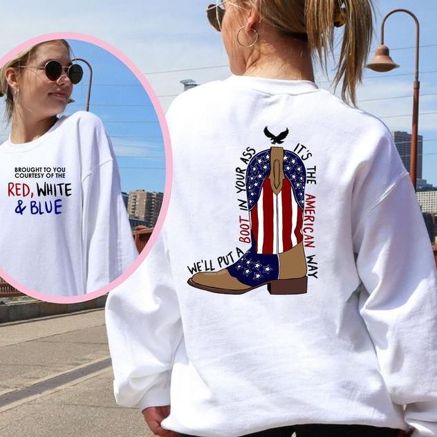 “American Pride Boot” Patriotic Cowboy Tee