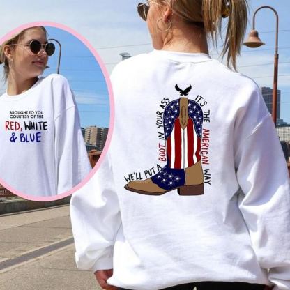 “American Pride Boot” Patriotic Cowboy Tee