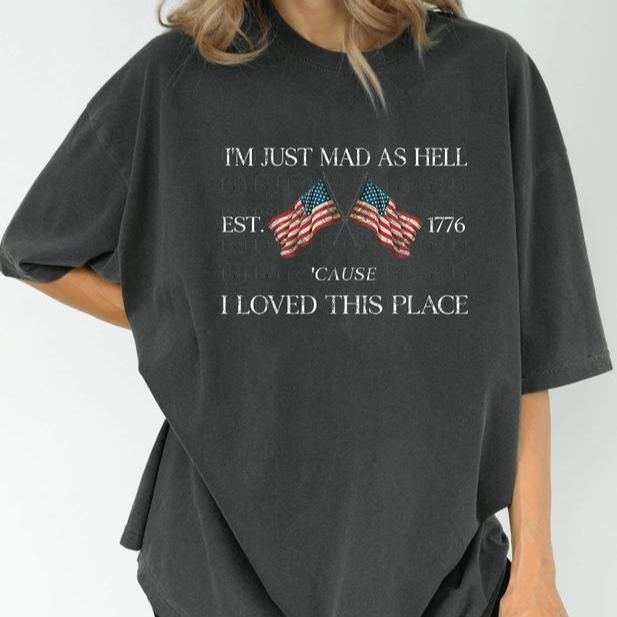 “American Patriot Angst” 1776 Flag Emotion Tee