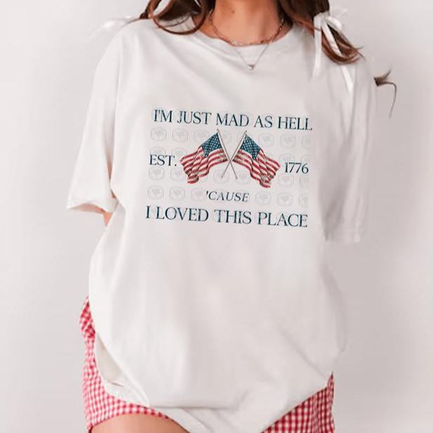 “American Patriot Angst” 1776 Flag Emotion Tee