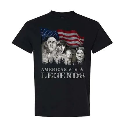 “Three Stooges American Legends” Retro Comedy Tee
