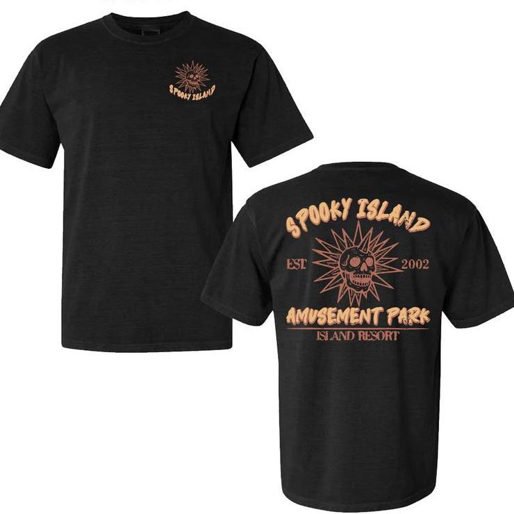 “Dark Retro Explorer” Spooky Island Skull Tee