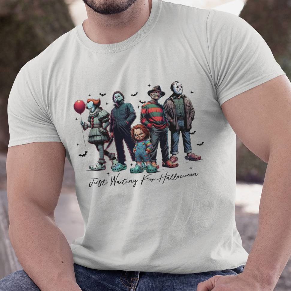 Classic Horror Icons "Just Waiting For Halloween" Apparel
