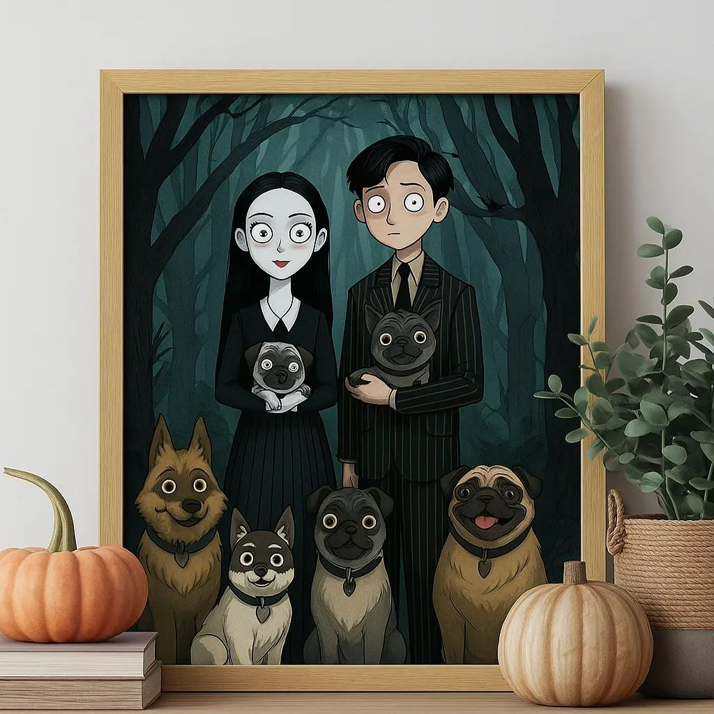 Custom Gothic Family Portrait Halloween Wall Art