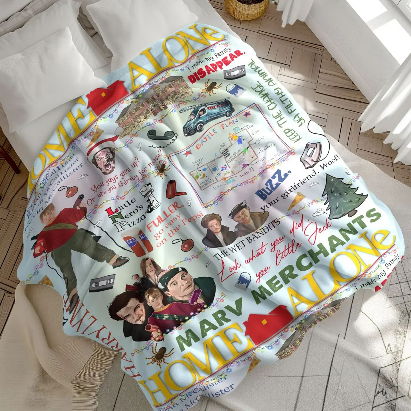 Home Alone themed Christmas Blanket