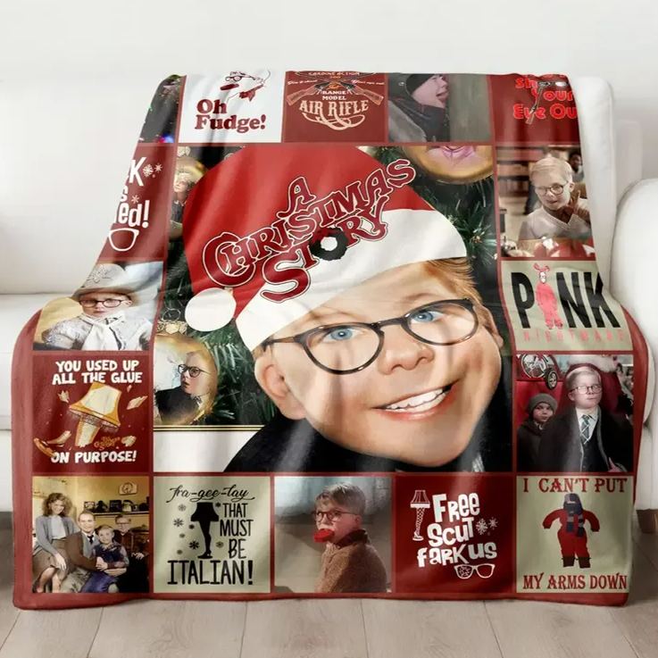A Christmas Story Classic Movie Blanket