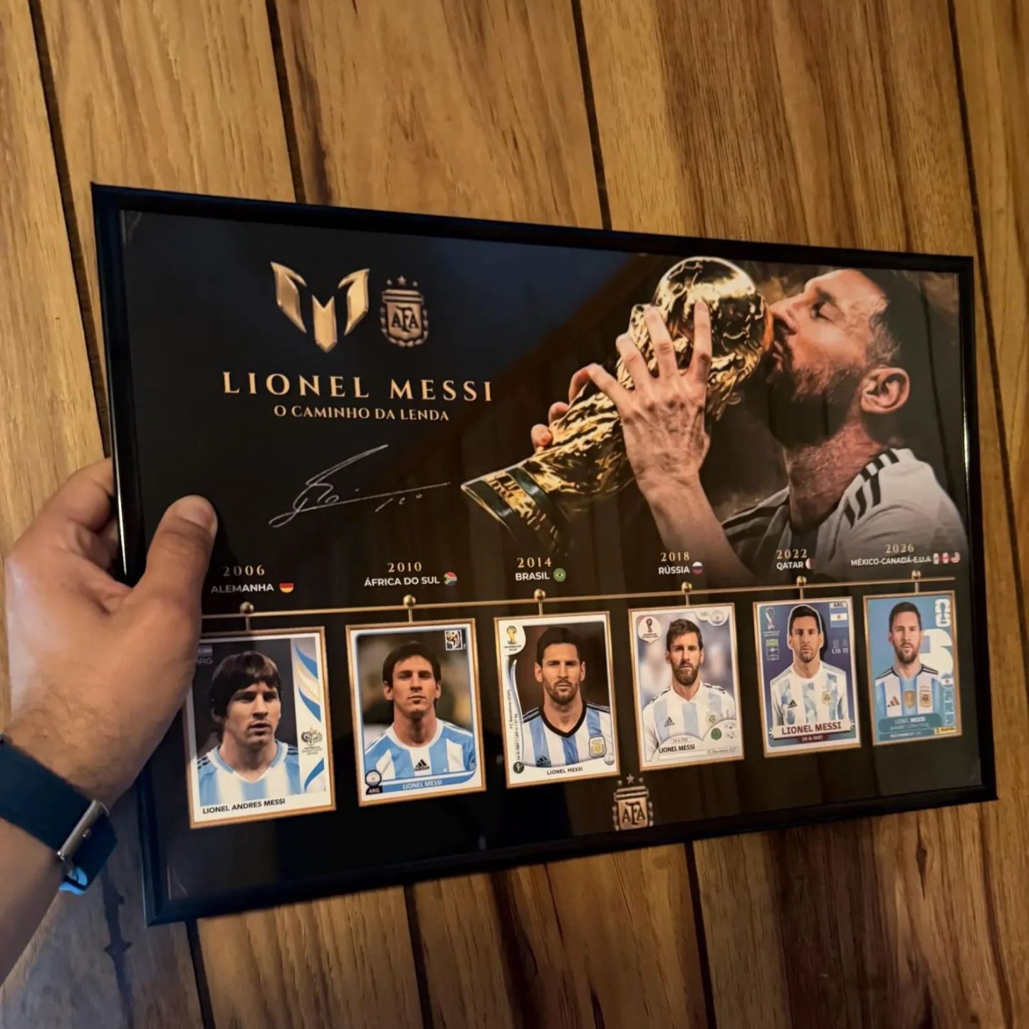 Lionel Messi "Una Leyenda" 6x World Cup Career Display Frame