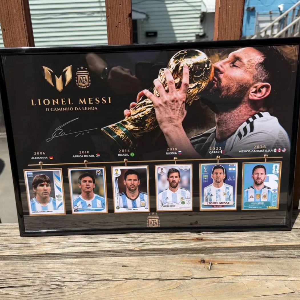 Lionel Messi "Una Leyenda" 6x World Cup Career Display Frame