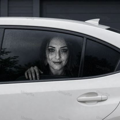 "Who's Sitting Behind You?" Horror Car Window Decals(Universal Fit)—Halloween Series