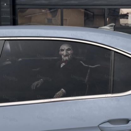 Horror Car Window Decals | Creepy Backseat Passenger(Universal Fit)—Halloween Series