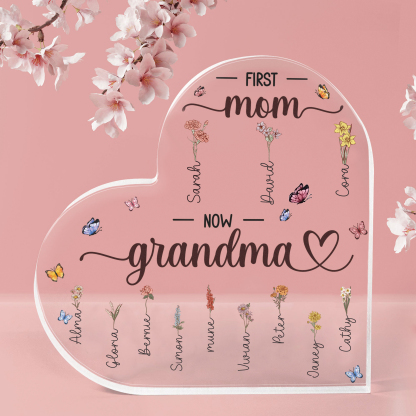 First Mom Now Grandma - Personalized Acrylic Plaque