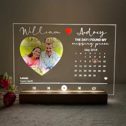 Custom The Day I Found My Missing Piece Song Lightbox Gift