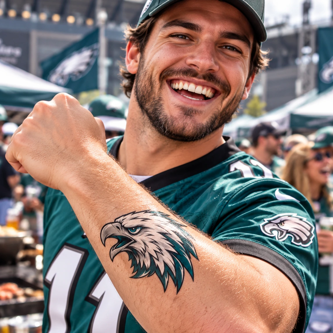 Philadelphia Eagles Game Day Arm Tattoo Mockup