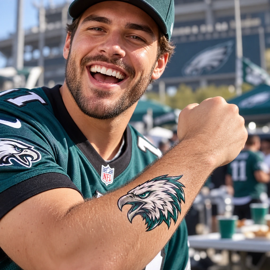 Philadelphia Eagles Fan Lifestyle Tattoo Mockup