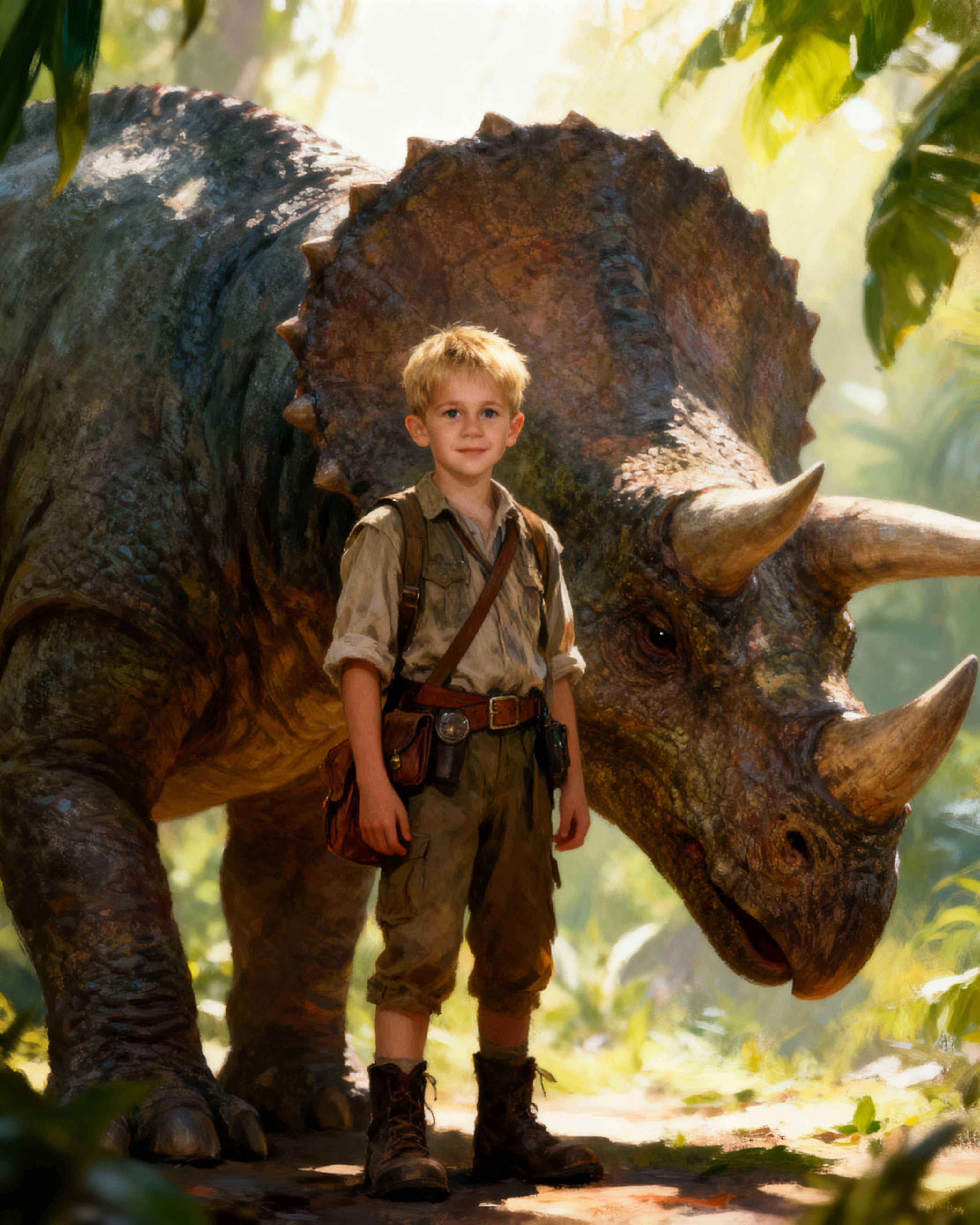 Personalized Dinosaur Kid Canvas – Custom Name Adventure Wall Art