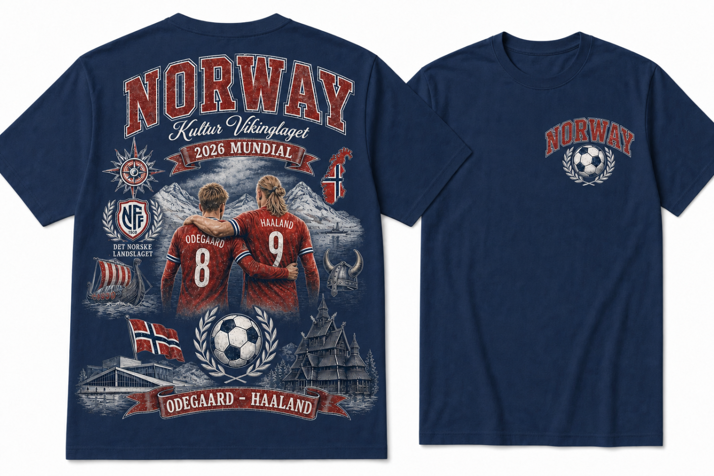 Norway Kultur Vikinglaget 2026 Mundial Dual-Sided Graphic Tee