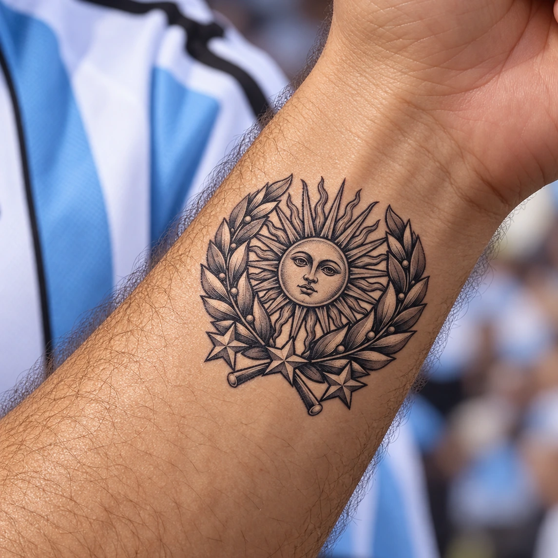 Soccer 5x6cm Black & Grey Temporary Tattoo Mockup