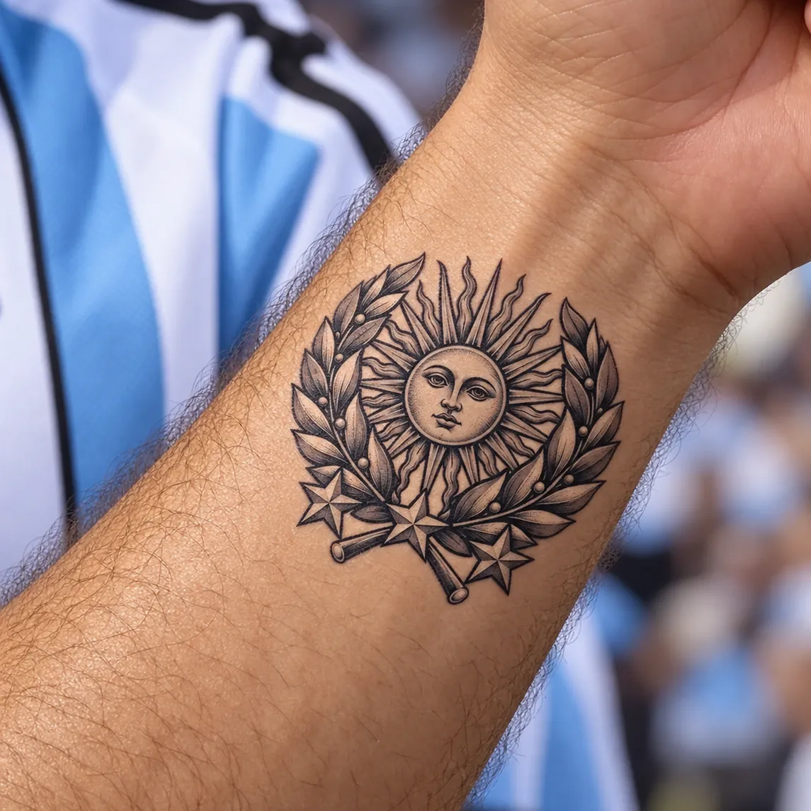 Soccer 5x6cm Black & Grey Temporary Tattoo Mockup