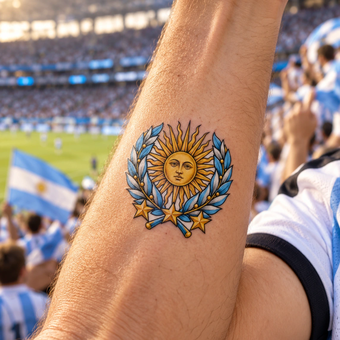 Soccer 5x6cm Color Temporary Tattoo Mockup