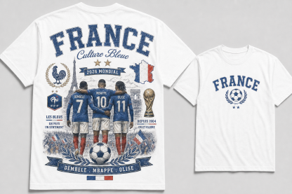 France 2026 Mondial Les Bleus Vintage Soccer Graphic Tee