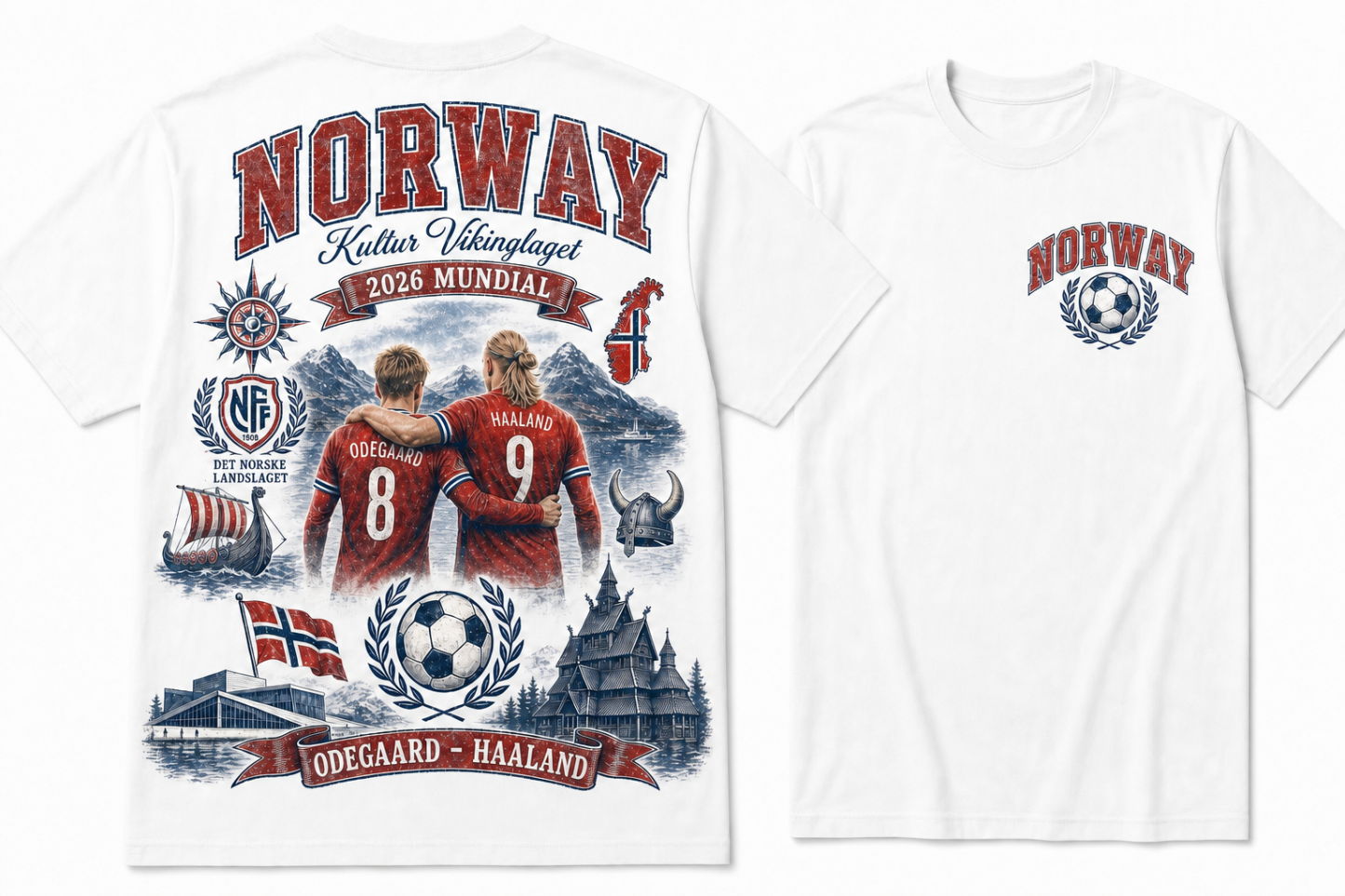 Norway Kultur Vikinglaget 2026 Mundial Dual-Sided Graphic Tee
