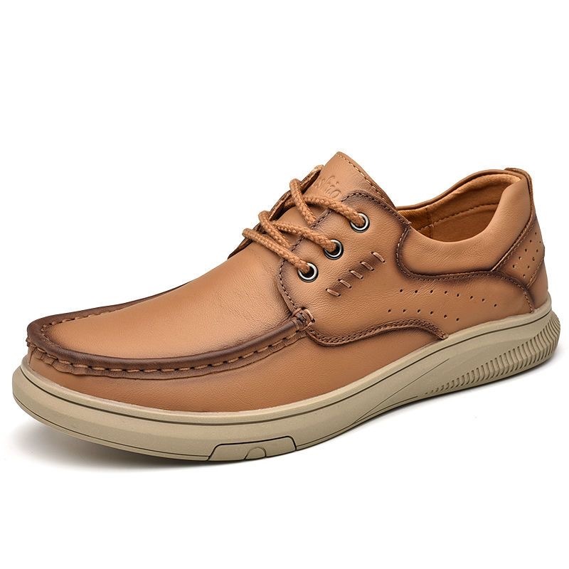 mens handmade cowhide casual shoes