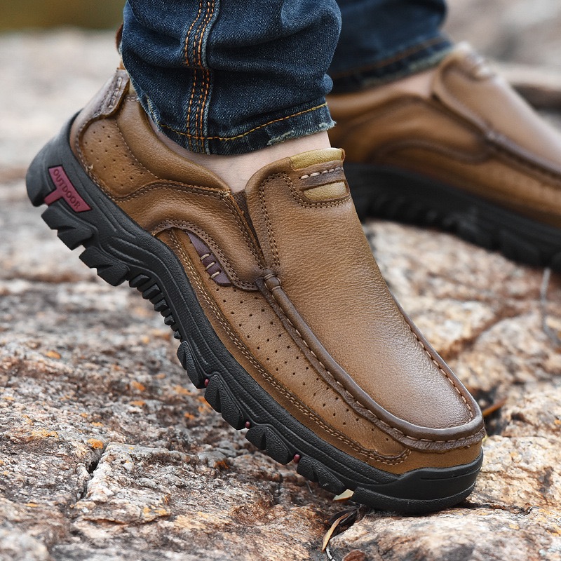 Mens Handcrafted Cowhide Orthopedic Loafers