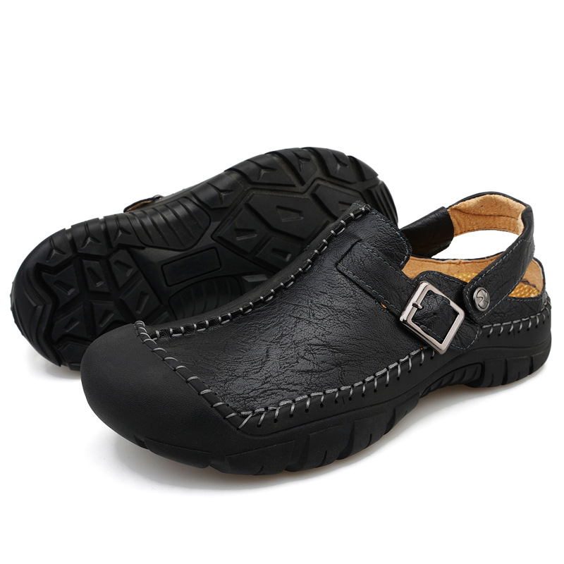 Men's handmade Italian cowhide two-way sandals