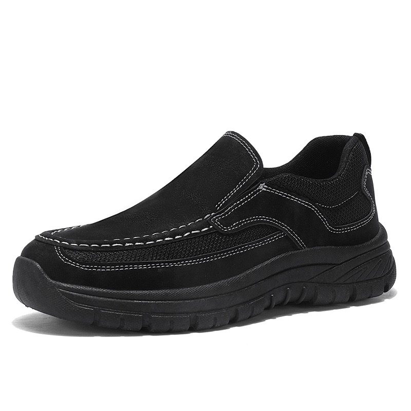 Men Leather Slip-On Shoes - Orthopedic Arch Support, Wide Toe Box, Comfortable Design