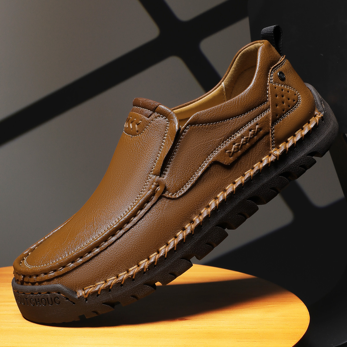 Mens Handcrafted Cowhide Orthopedic Loafers