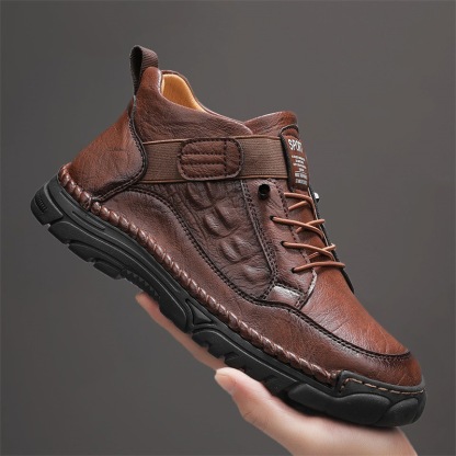 mens handmade cowhide no-glue orthopedic boots