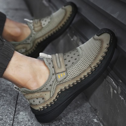 GARB Men's Handcrafted Genuine Leather Breathable Outdoor Sneakers