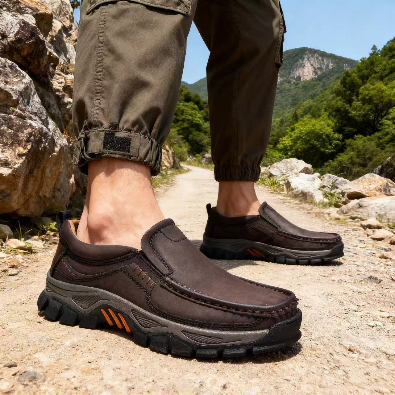 GARB Mens Handmade Genuine Leather Orthopedic Shoes 