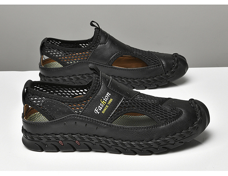 GARB  Men's handmade genuine leather ultra-light slip-on shoes