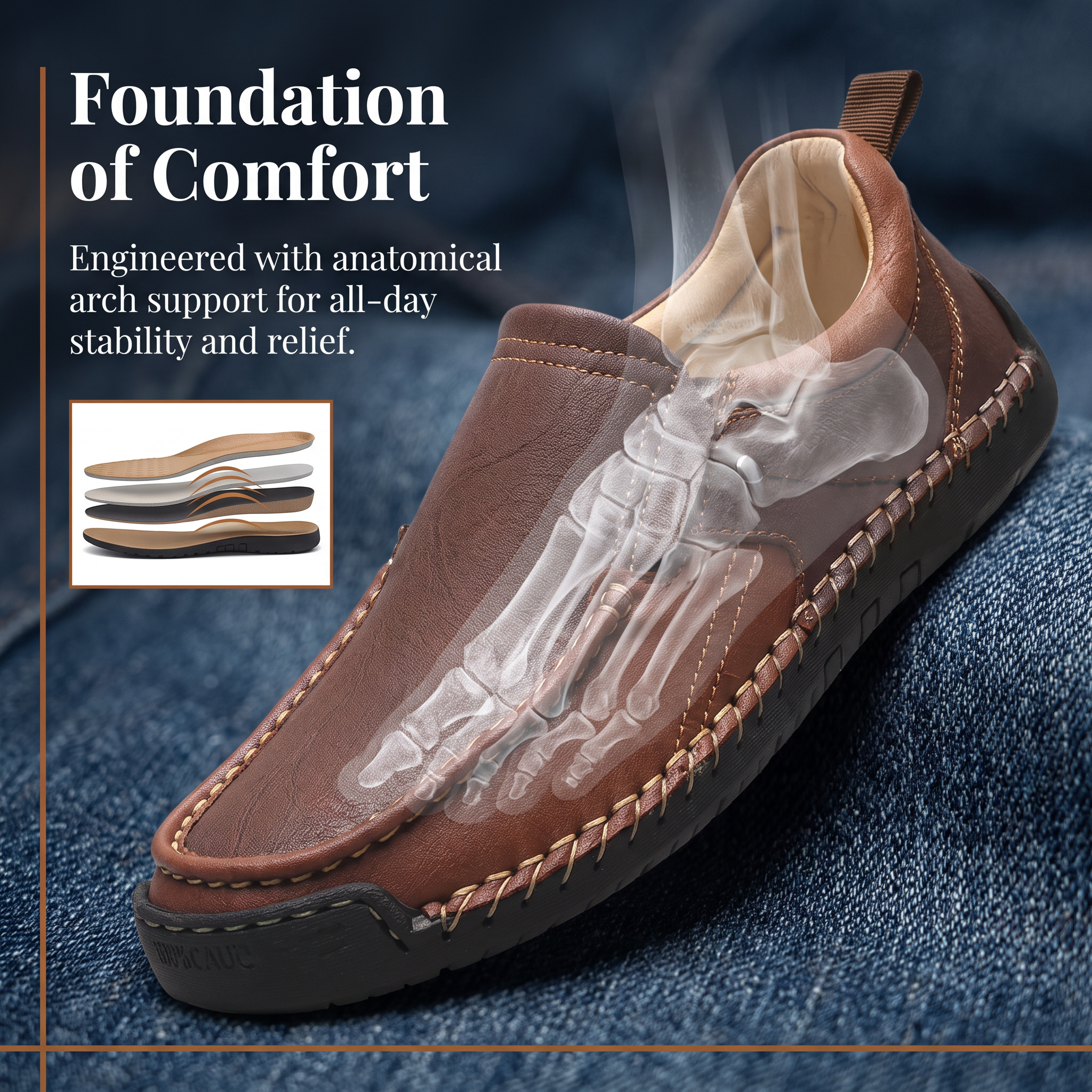 ⏰Last Day! 45% OFF  🔥GARB®Men's Handmade Genuine Leather Orthopedic Loafers