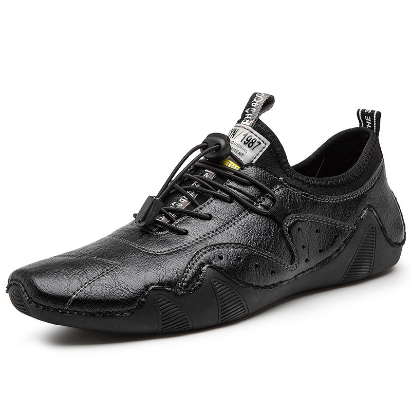 GARB Men's Handmade Orthopedic Breathable Lace-up Leather Shoes