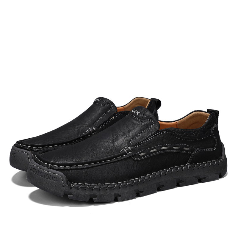 GARB Men's Handcrafted Cowhide Orthopedic Loafers-Wide Toe Box