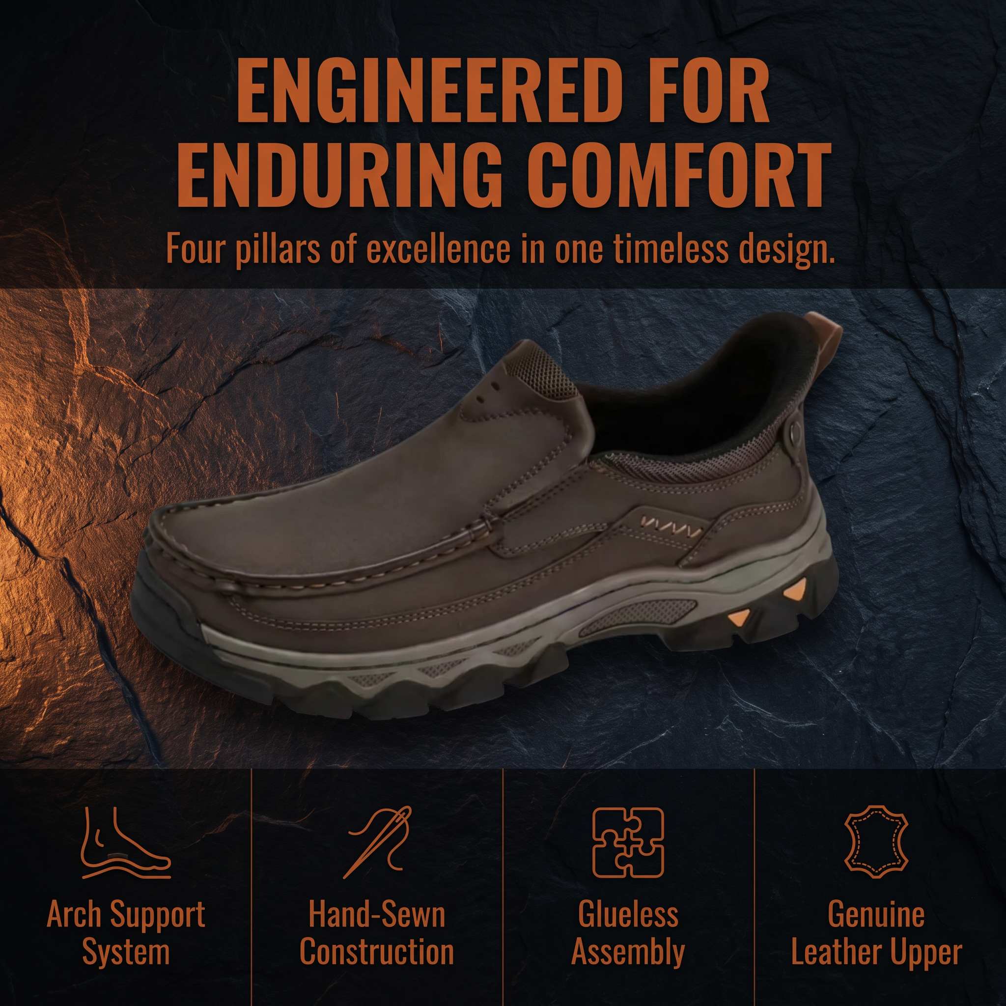 ⏰Last Day! 45% OFF  🔥GARB®Men’s Leather Llip-on Hiking Shoes
