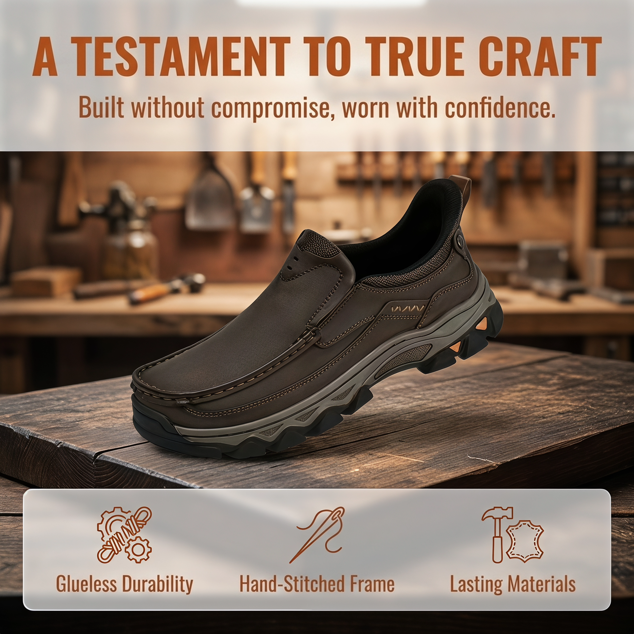 ⏰Last Day! 45% OFF  🔥GARB®Men’s Leather Llip-on Hiking Shoes