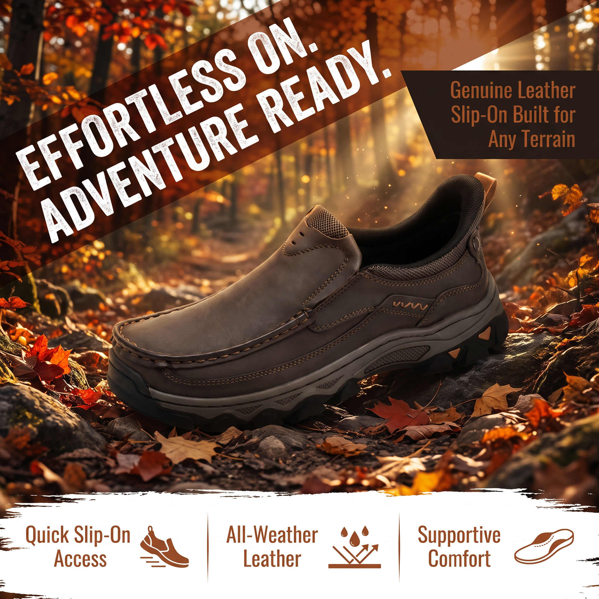 ⏰Last Day! 45% OFF  🔥GARB®Men’s Leather Llip-on Hiking Shoes