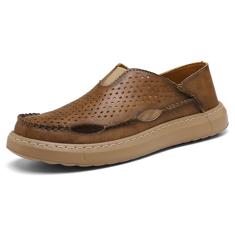GARB Men's Handmade Cowhide Breathable Loafers
