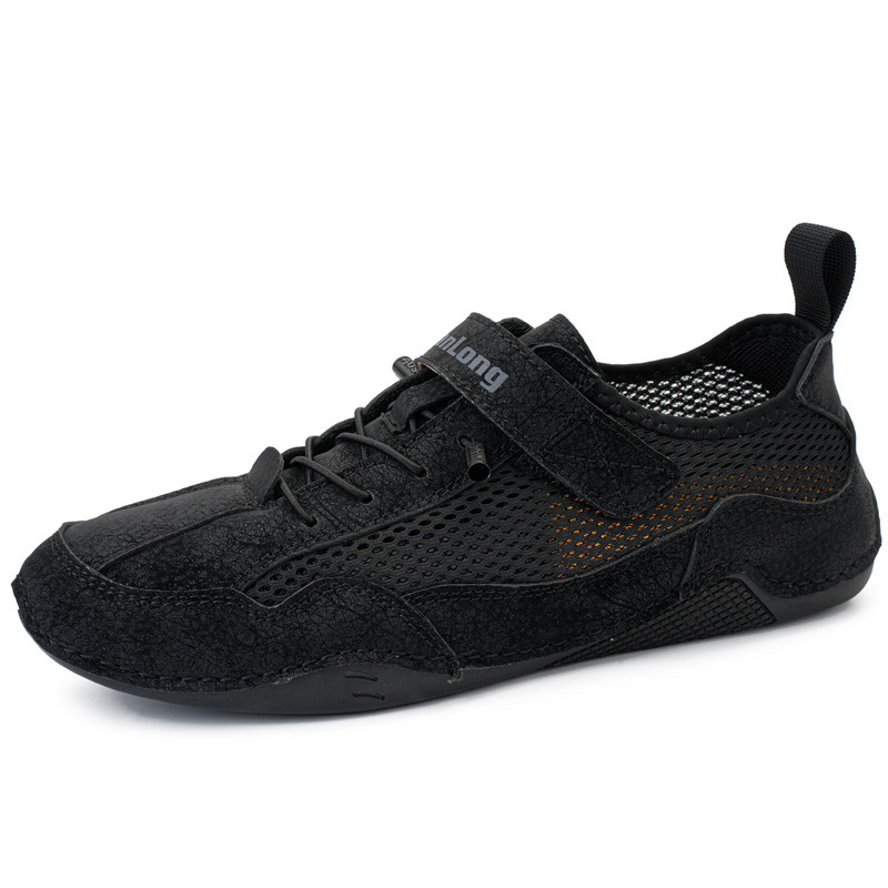 Men's Breathable Leather Orthopedic Shoes – Hand-Stitched, Non-Slip
