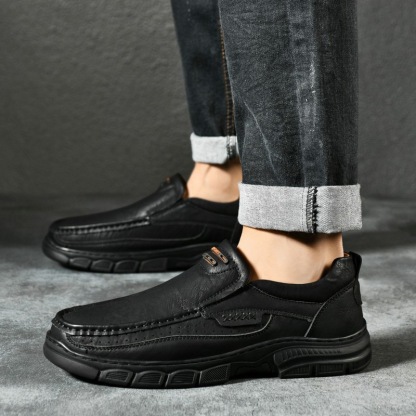 Men Handmade Genuine Leather Orthopedic Slip-on Loafers